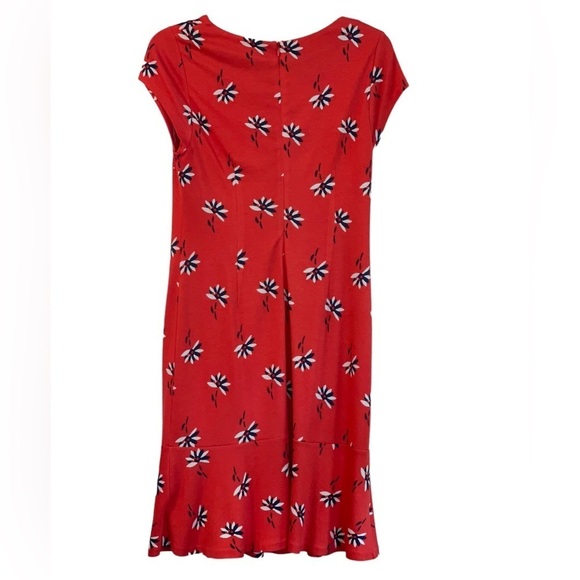 Boden Floral, cap sleeve, stretch jersey, lined dress. Size 14 US GUC - Picture 3 of 4